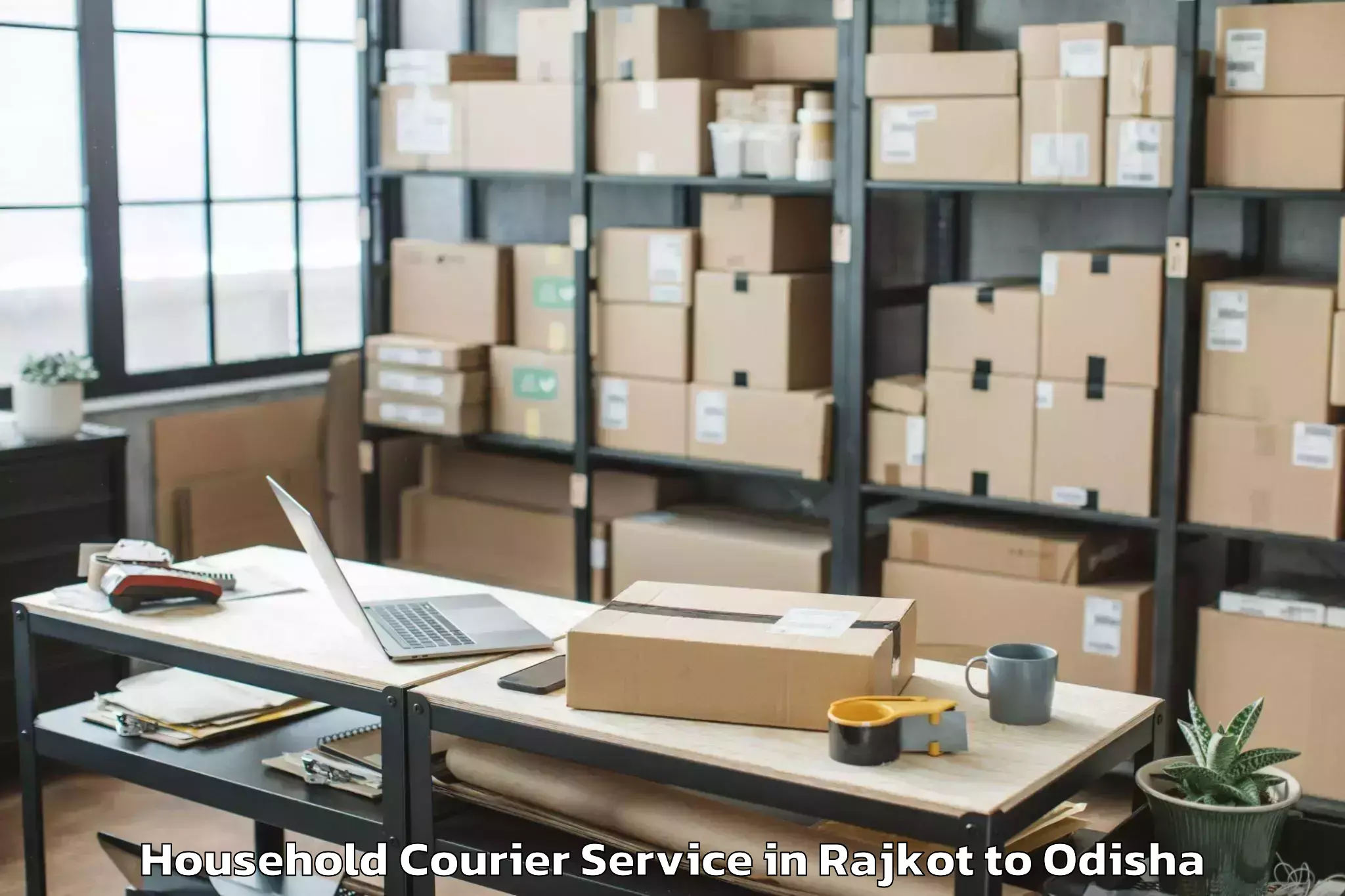 Easy Rajkot to Bampada Household Courier Booking